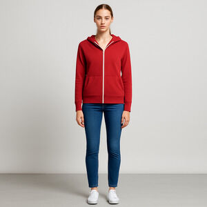 Zine Red full zip up sweater size XS